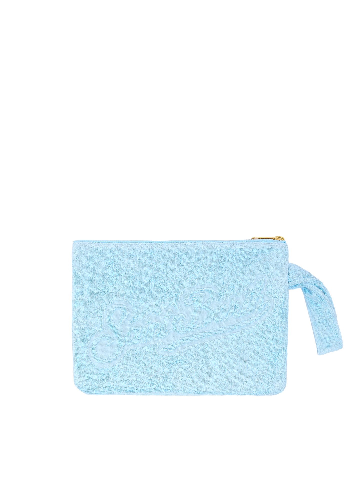 Light blue Pareasy pochette with jacquard Saint Barth logo - MC2 Saint Barth