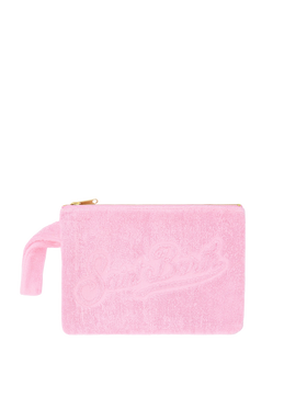 Pink Pareasy pochette with jacquard Saint Barth logo - MC2 Saint Barth