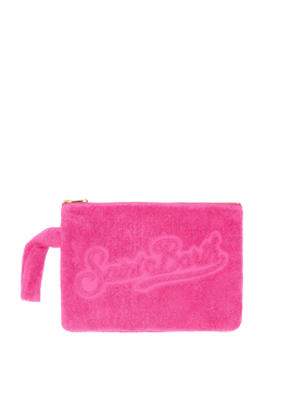 Fuchsia Pareasy pochette with jacquard Saint Barth logo - MC2 Saint Barth