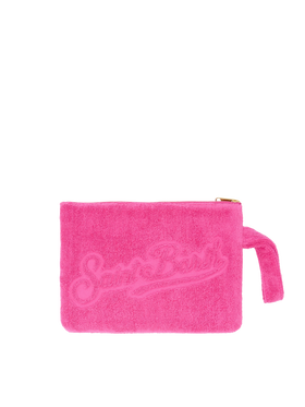 Fuchsia Pareasy pochette with jacquard Saint Barth logo - MC2 Saint Barth