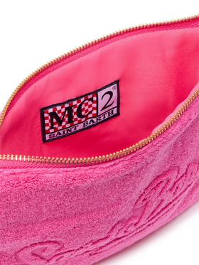 Fuchsia Pareasy pochette with jacquard Saint Barth logo - MC2 Saint Barth