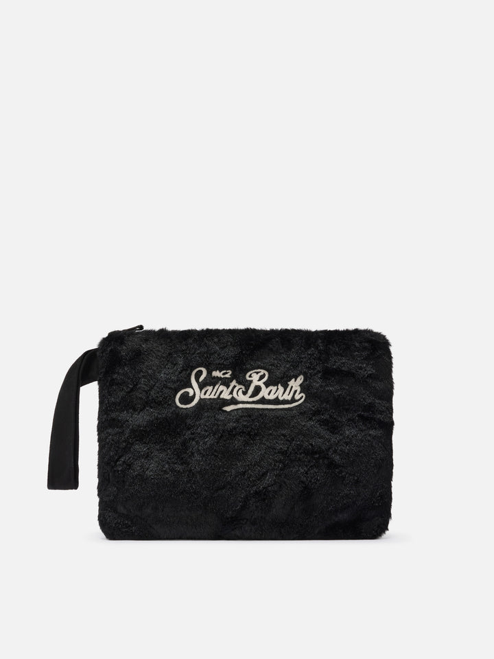 Pochette Pareasy in faux fur nero