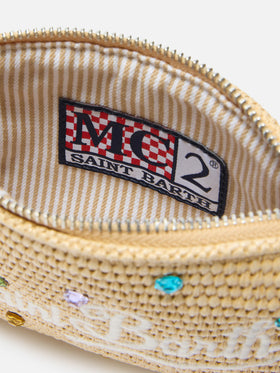 Mini Parisienne pouch con manico a spalla removibile e strass multicolor