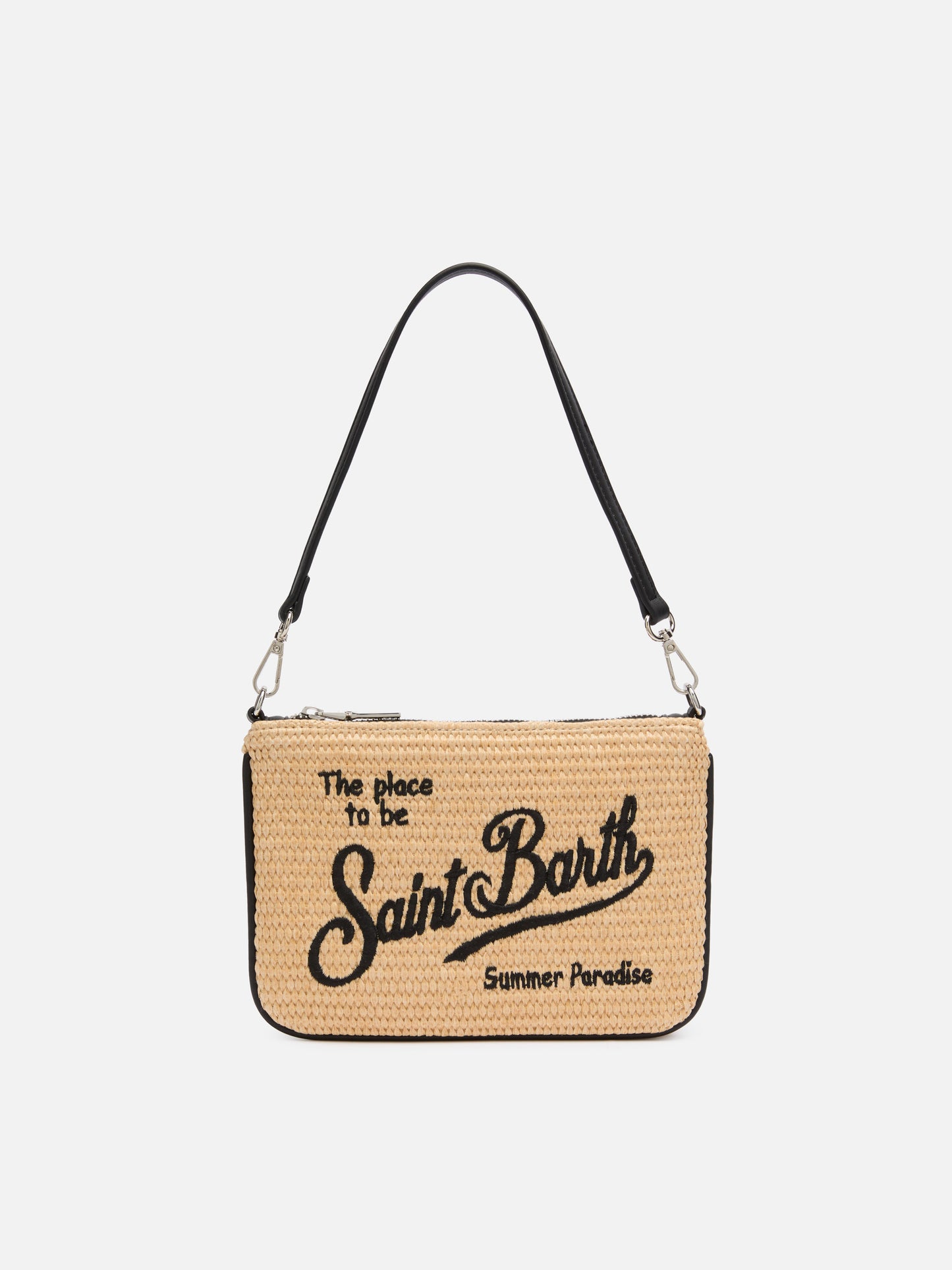 Beige Parisienne Straw mini pouch bag - MC2 Saint Barth