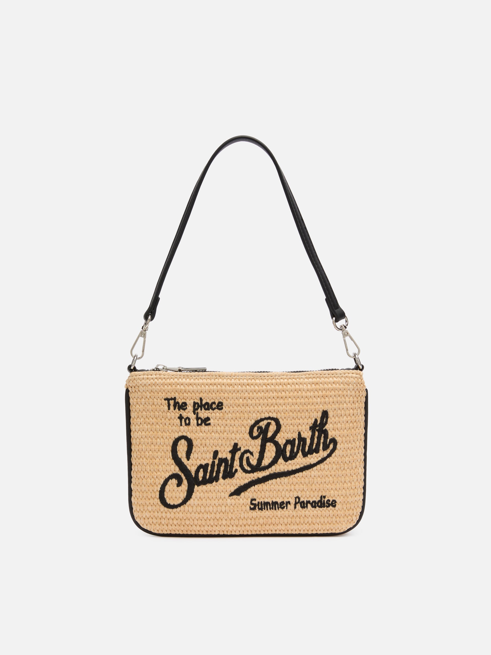 Beige Parisienne Straw mini pouch bag - MC2 Saint Barth