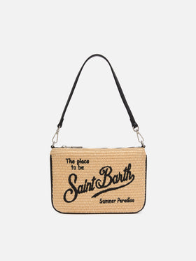 Beige Parisienne Straw mini pouch bag - MC2 Saint Barth