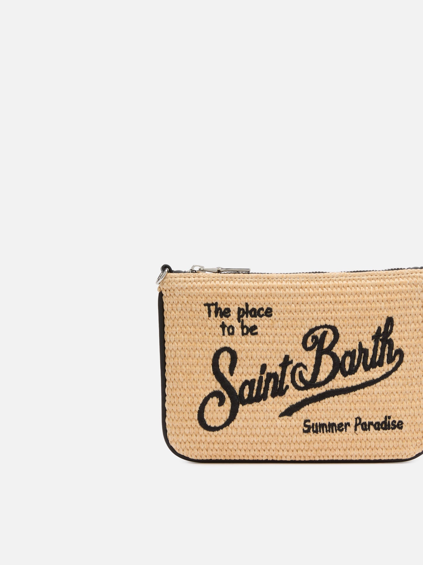 Beige Parisienne Straw mini pouch bag - MC2 Saint Barth