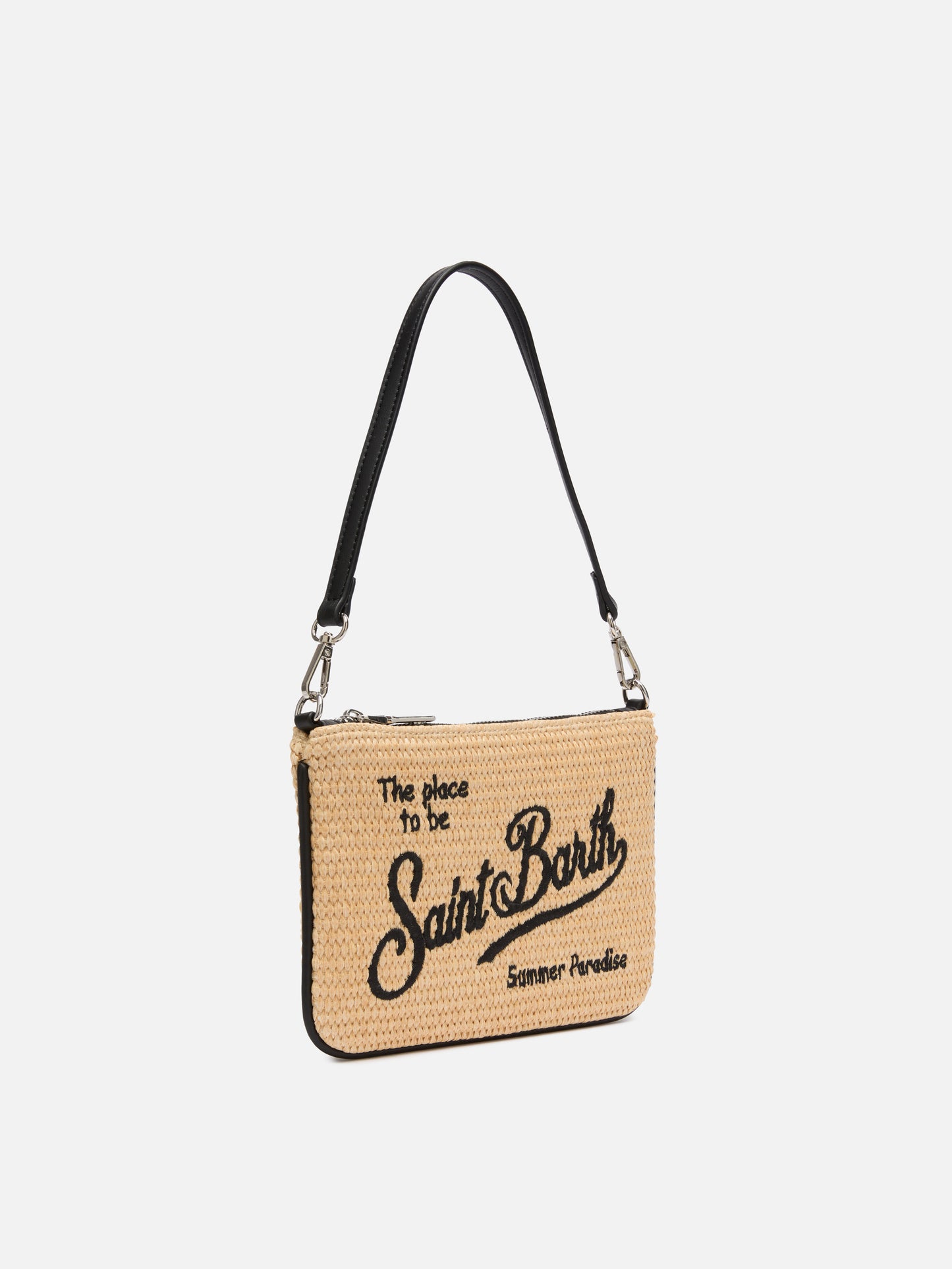 Beige Parisienne Straw mini pouch bag - MC2 Saint Barth