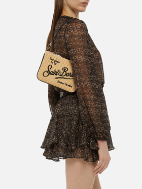 Beige Parisienne Straw mini pouch bag - MC2 Saint Barth
