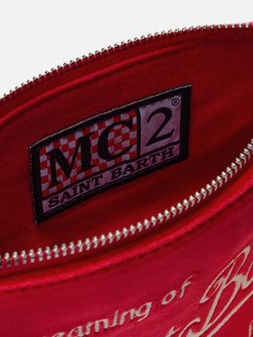 Borsetta a spalla Parisienne Mini Velvet rossa