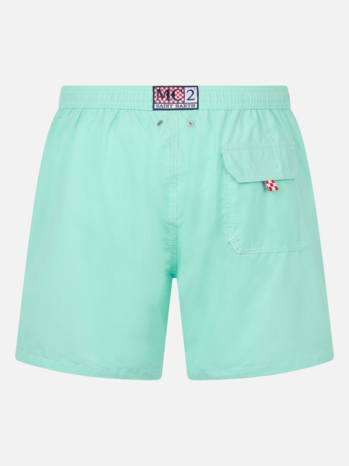 Sage green classic light swim shorts Patmos - MC2 Saint Barth