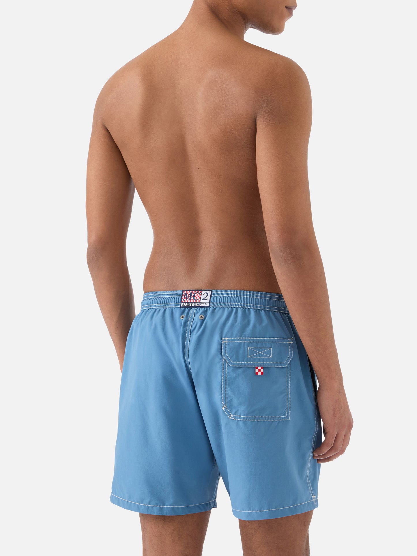 Costume mare Patmos azzurro polvere tinta unita