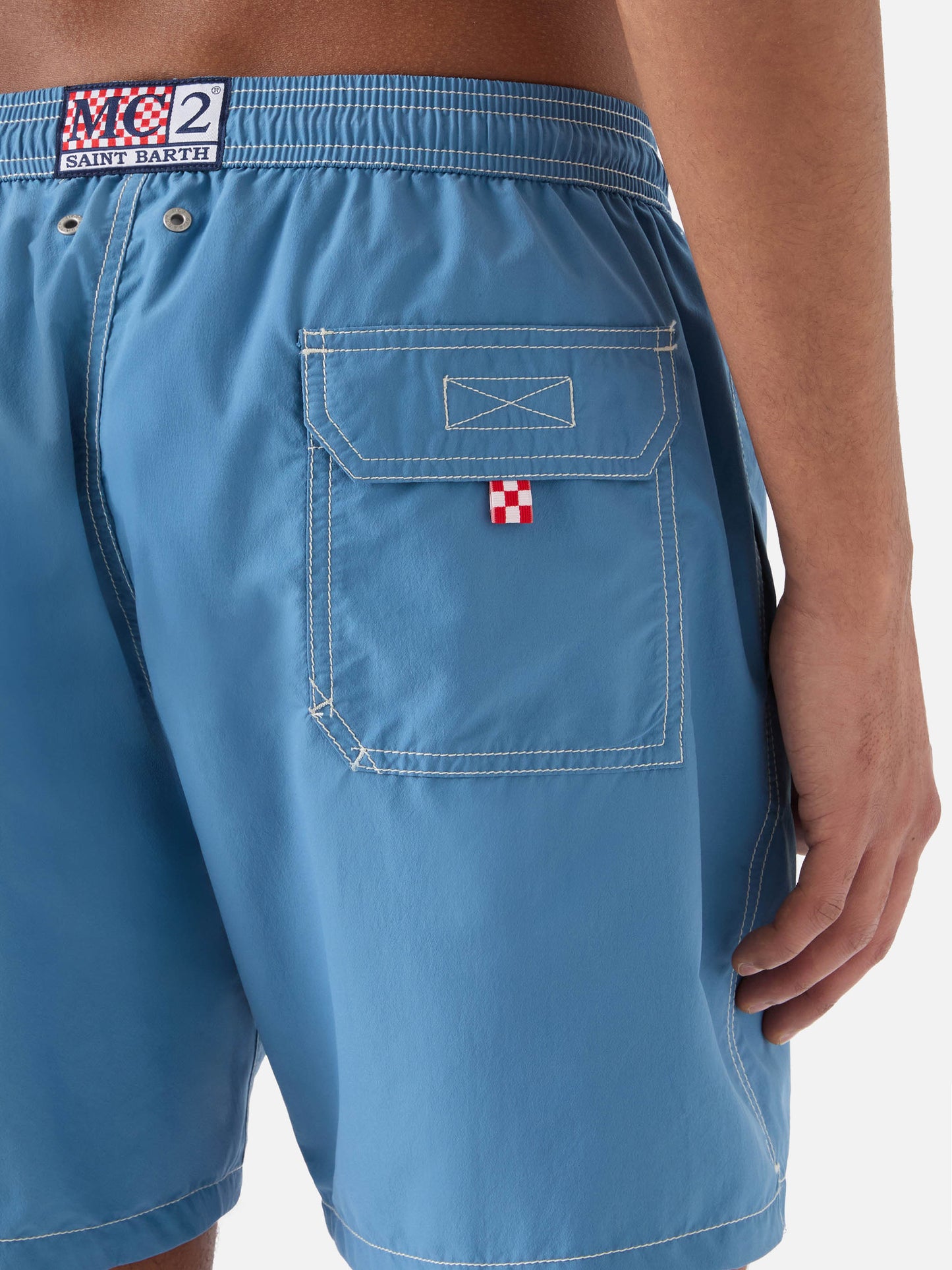 Costume mare Patmos azzurro polvere tinta unita