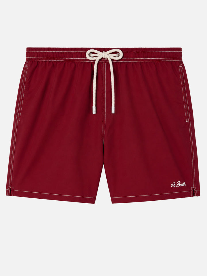 Burgundy mid-length classic light swim shorts Patmos