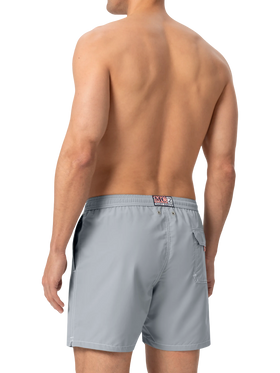Grey mid-length classic light swim shorts Patmos - MC2 Saint Barth