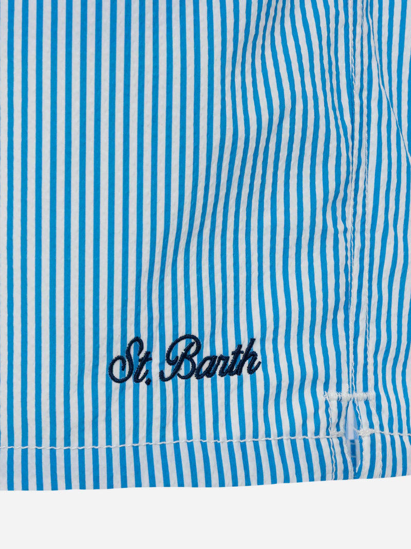 Seersucker bluette striped swim shorts Patmos