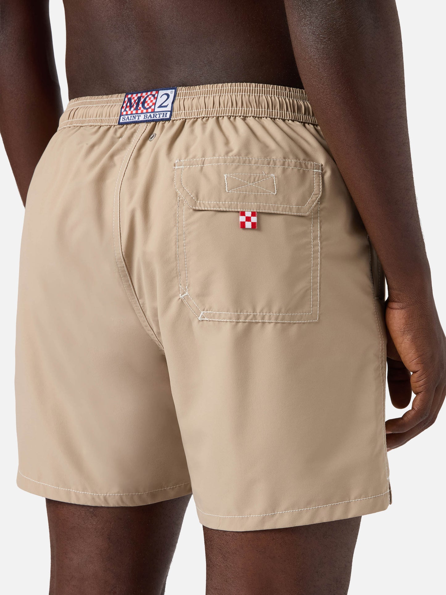 Patmos swim shorts in solid beige