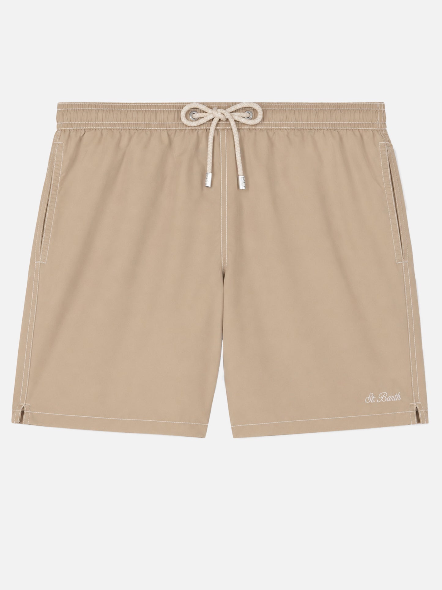Bañador clásico ligero de largo medio beige Patmos 