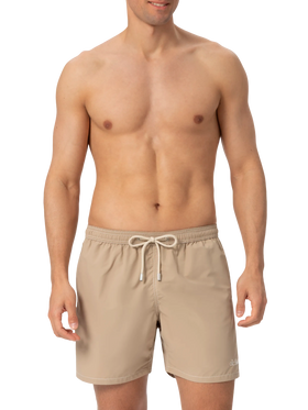 Beige mid-length classic light swim shorts Patmos - MC2 Saint Barth