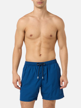 Patmos navy blue seersucker classic light swim shorts