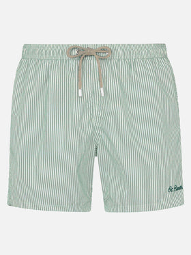 Patmos Badeshorts aus Seersucker in Salbeigrün mit Streifen, klassisch leicht