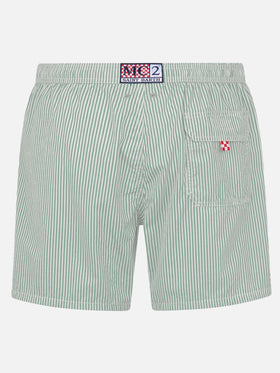 Patmos Badeshorts aus Seersucker in Salbeigrün mit Streifen, klassisch leicht