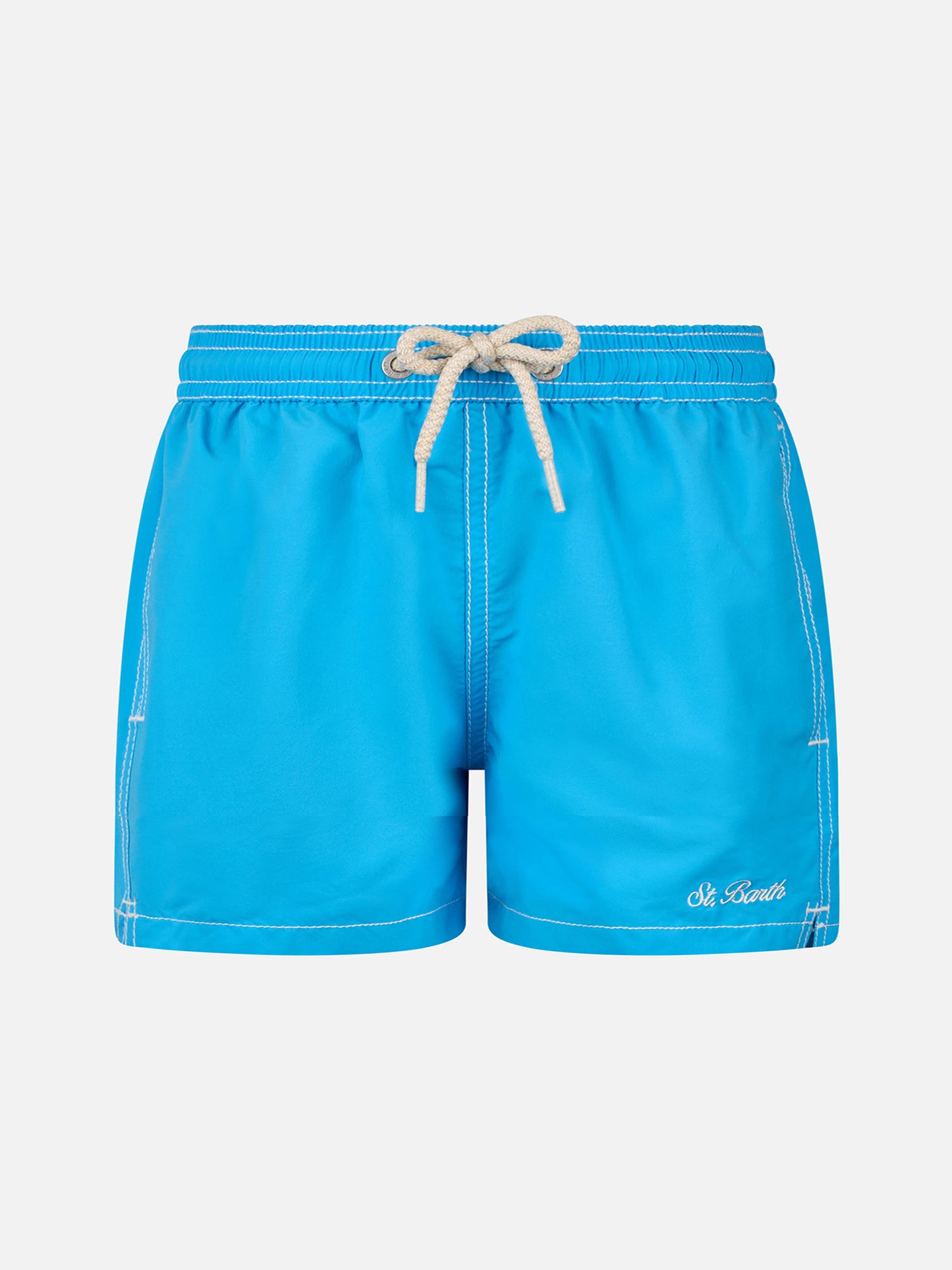 Boy aqua blue mid-length swim shorts Patmos Jr - MC2 Saint Barth