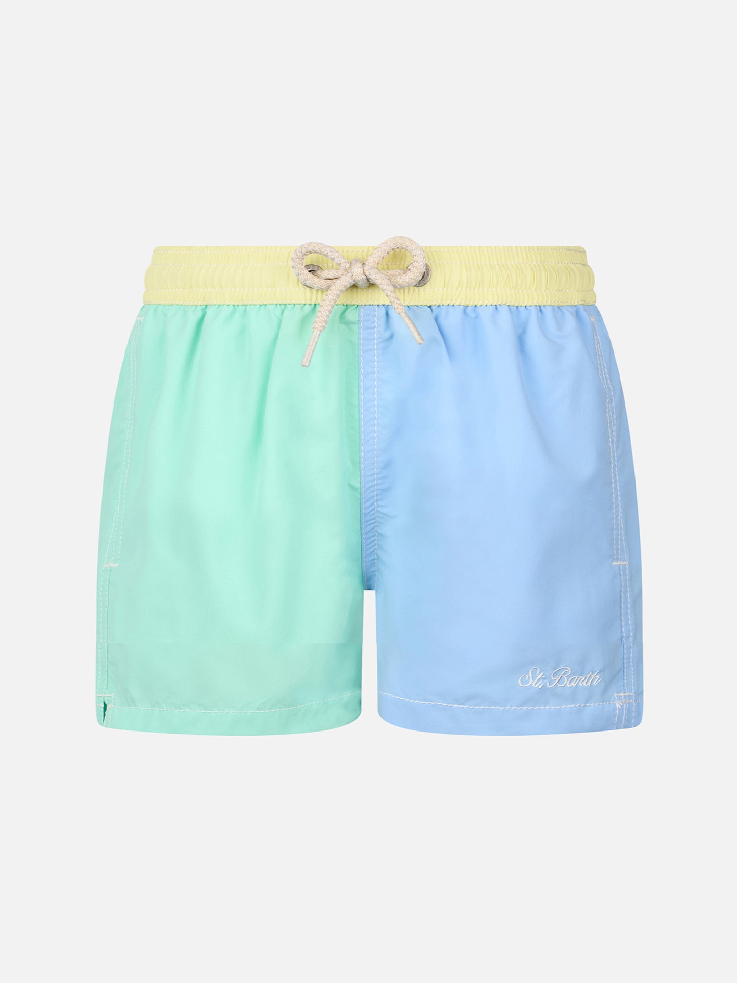 Boy color block mid-length swim shorts Patmos Jr - MC2 Saint Barth