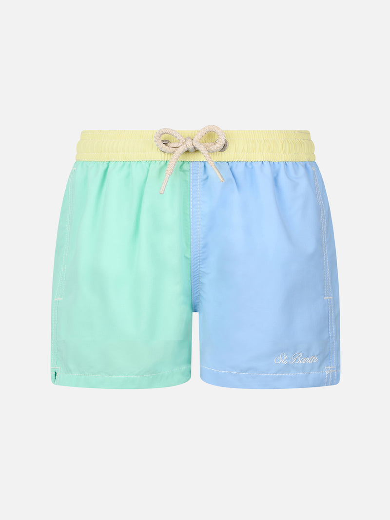 Mittellange Farbblock-Badeshorts für Jungen Patmos Jr