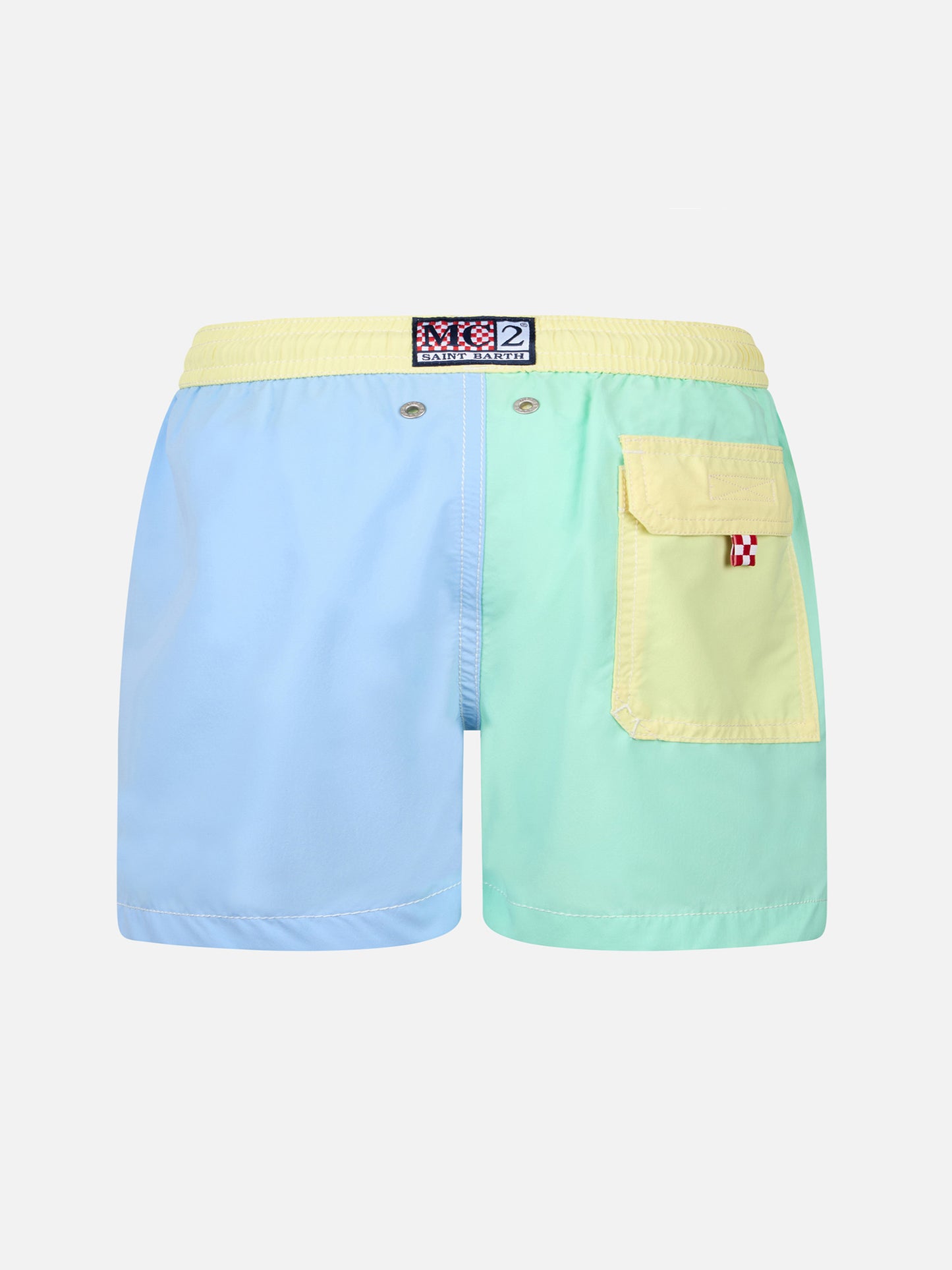 Boy color block mid-length swim shorts Patmos Jr - MC2 Saint Barth