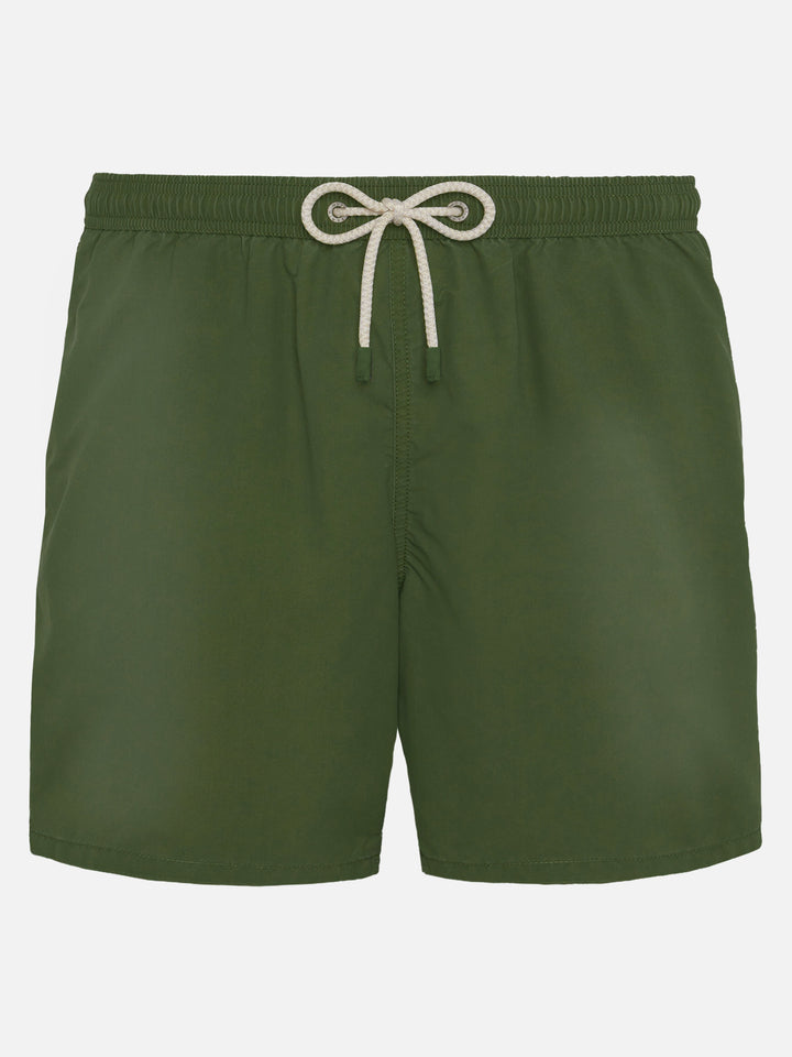 Vintage militärgrüne mittellange Badeshorts Patmos Used