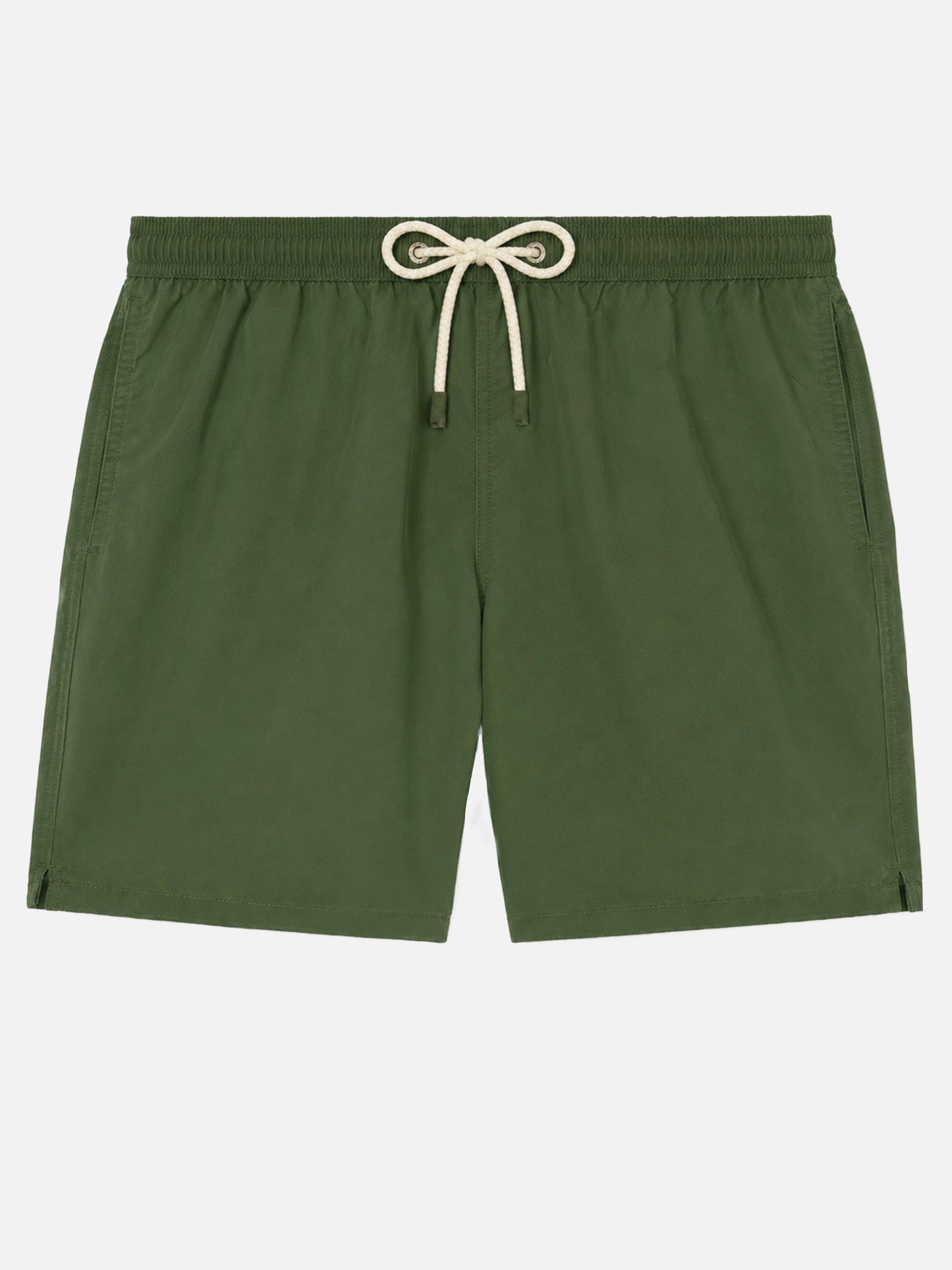 Short de bain mi-long vert militaire vintage Patmos Used 