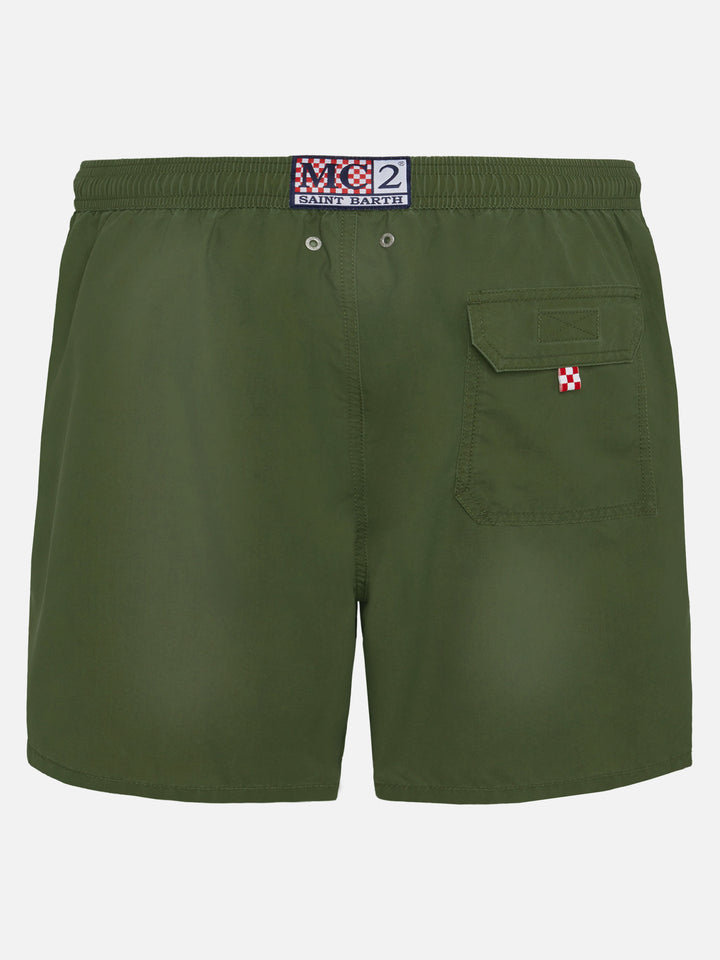 Vintage militärgrüne mittellange Badeshorts Patmos Used