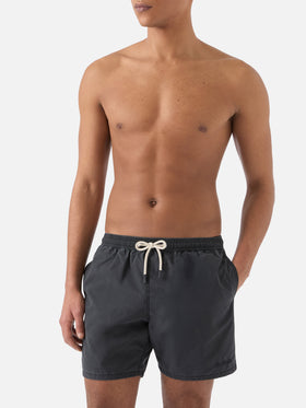 Costume mare Patmos nero con effetto used e ricamo logo