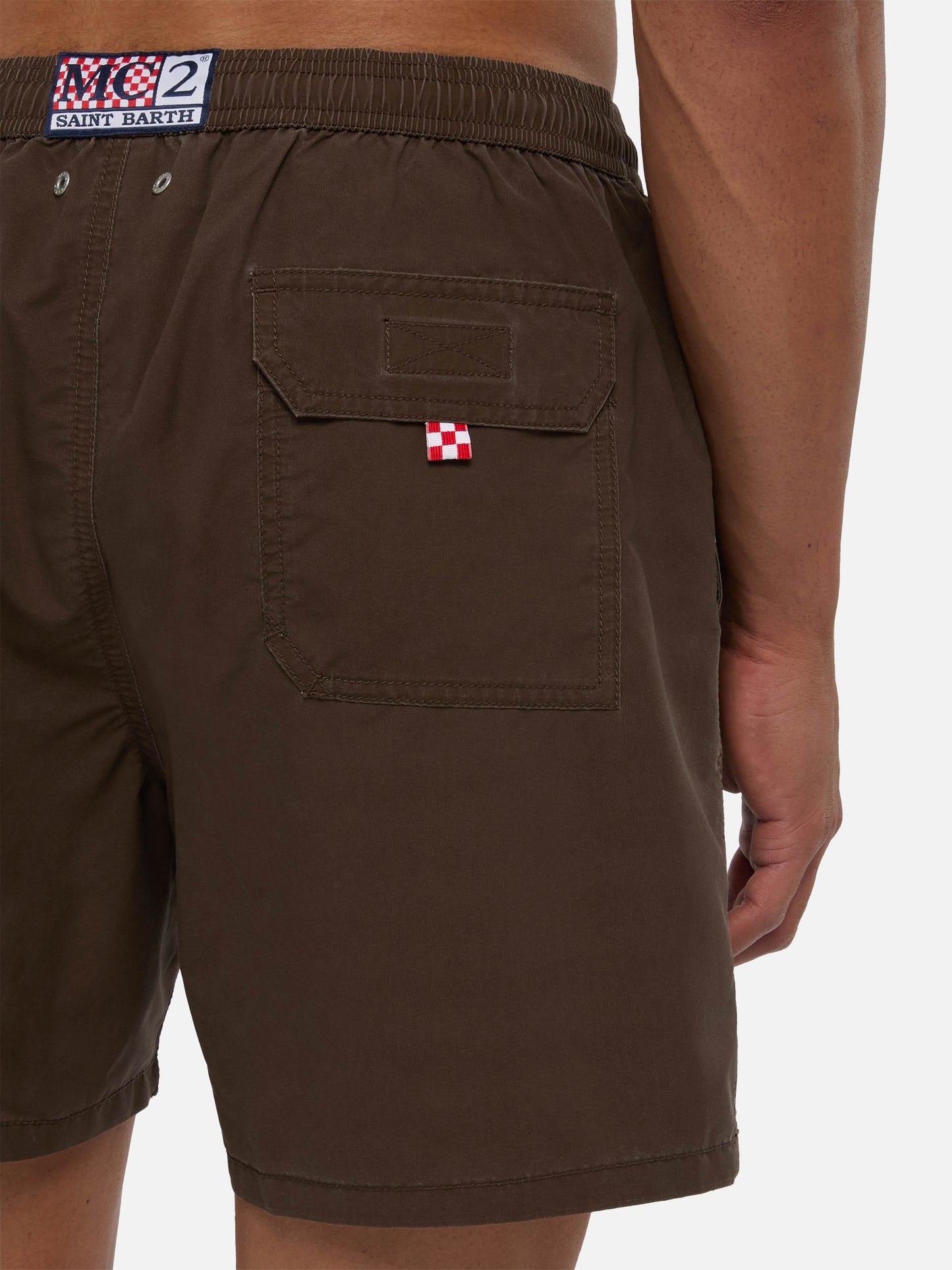 Vintage braune mittellange Badeshorts Patmos Used