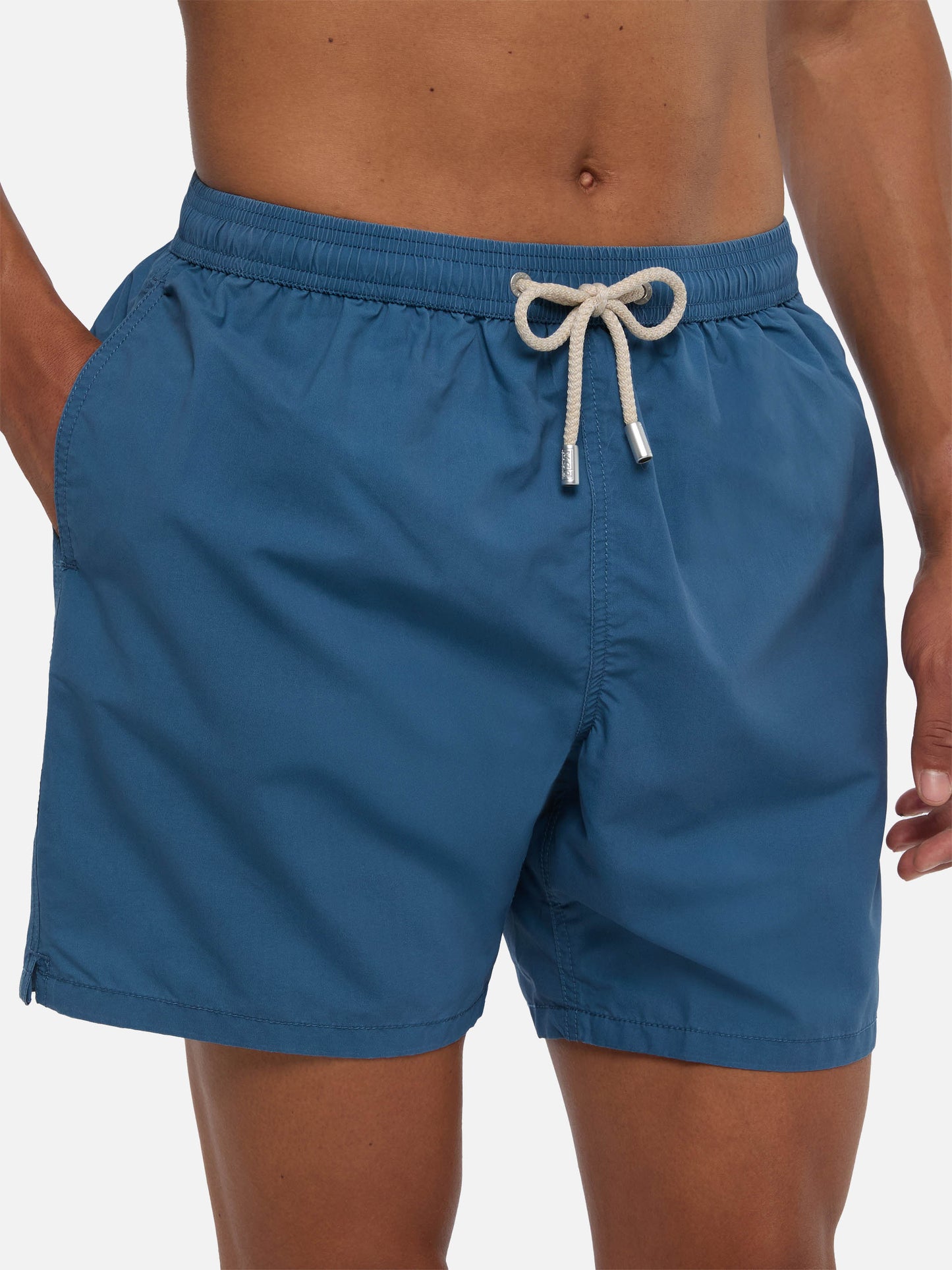 Patmos-Badeshorts in Navy blue mit Used-Effekt und Logostickerei 