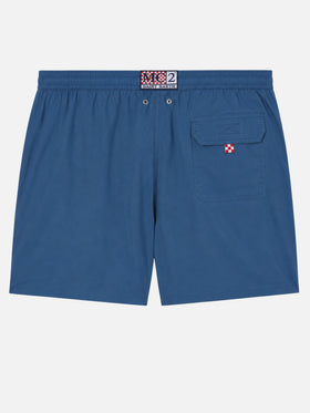 Patmos-Badeshorts in Navy blue mit Used-Effekt und Logostickerei 