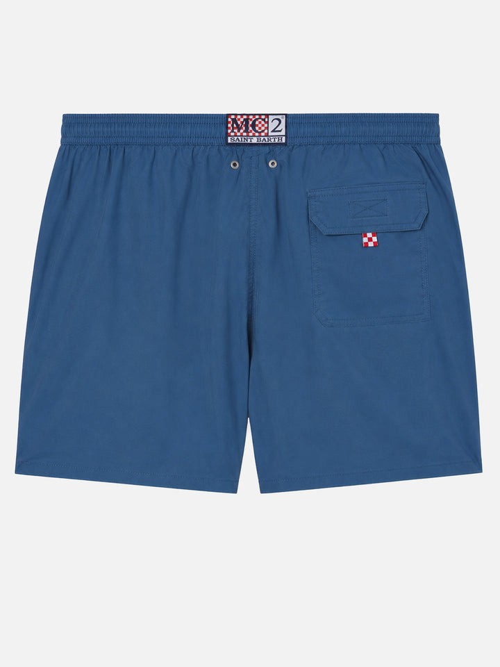 Patmos swim shorts in dusty with used effect and logo embroidery