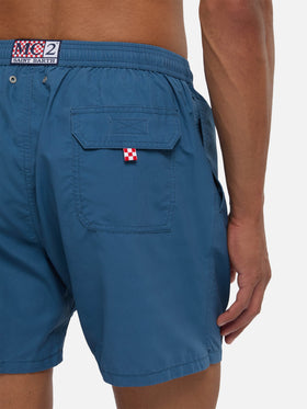 Patmos-Badeshorts in Navy blue mit Used-Effekt und Logostickerei 