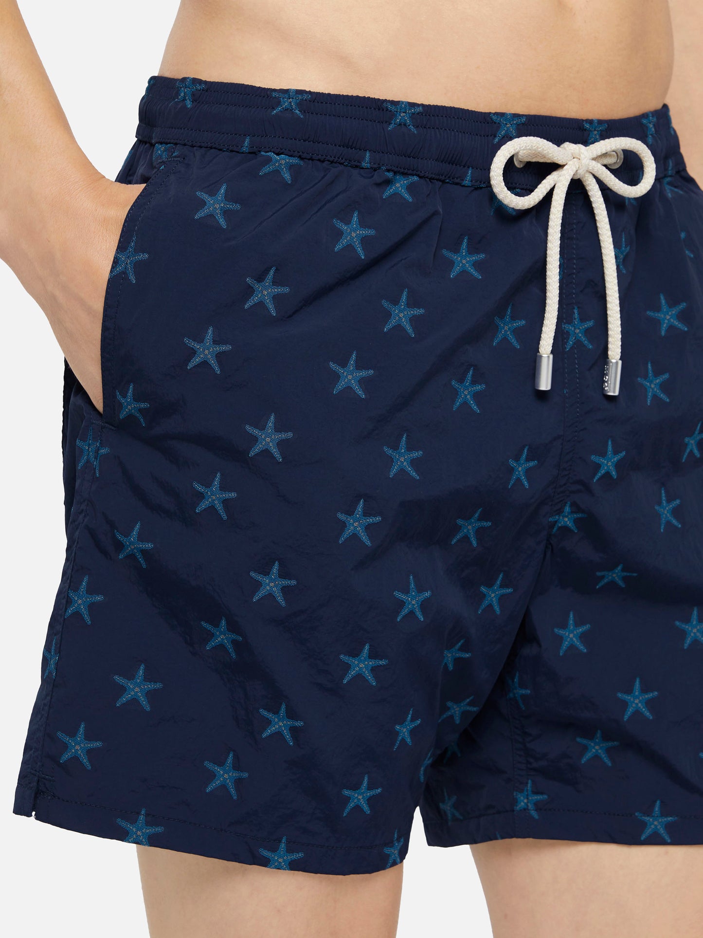 Mid-length swim shorts Patmos The Riviera with all over seastar jacquard - MC2 Saint Barth