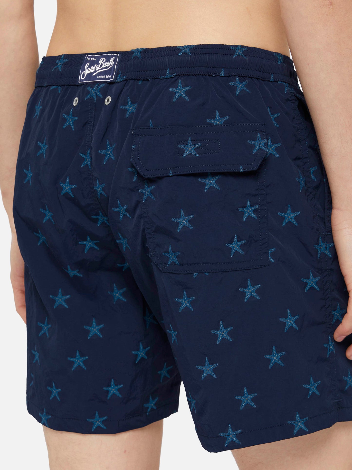 Mid-length swim shorts Patmos The Riviera with all over seastar jacquard - MC2 Saint Barth