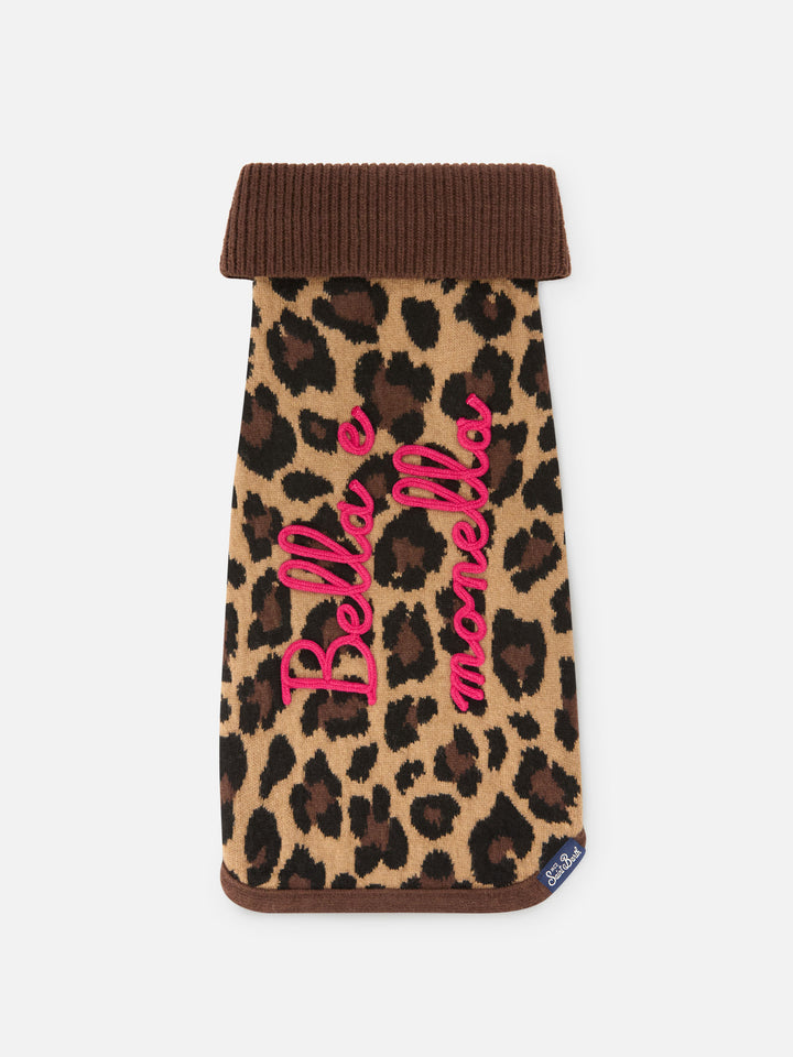 Jersey para perro Pulldoger con estampado de leopardo y bordado Monella 