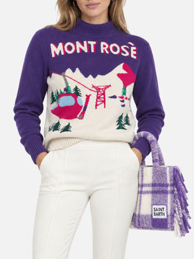 Suéter Peak purple con postal Mont Rosè 