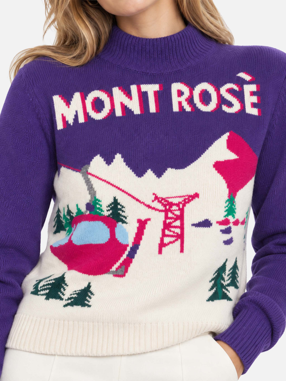 Suéter Peak purple con postal Mont Rosè 