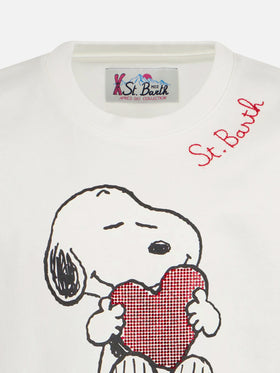 T-shirt da bambina in cotone pesante con stampa Snoopy in strass | EDIZIONE SPECIALE SNOOPY PEANUTS™