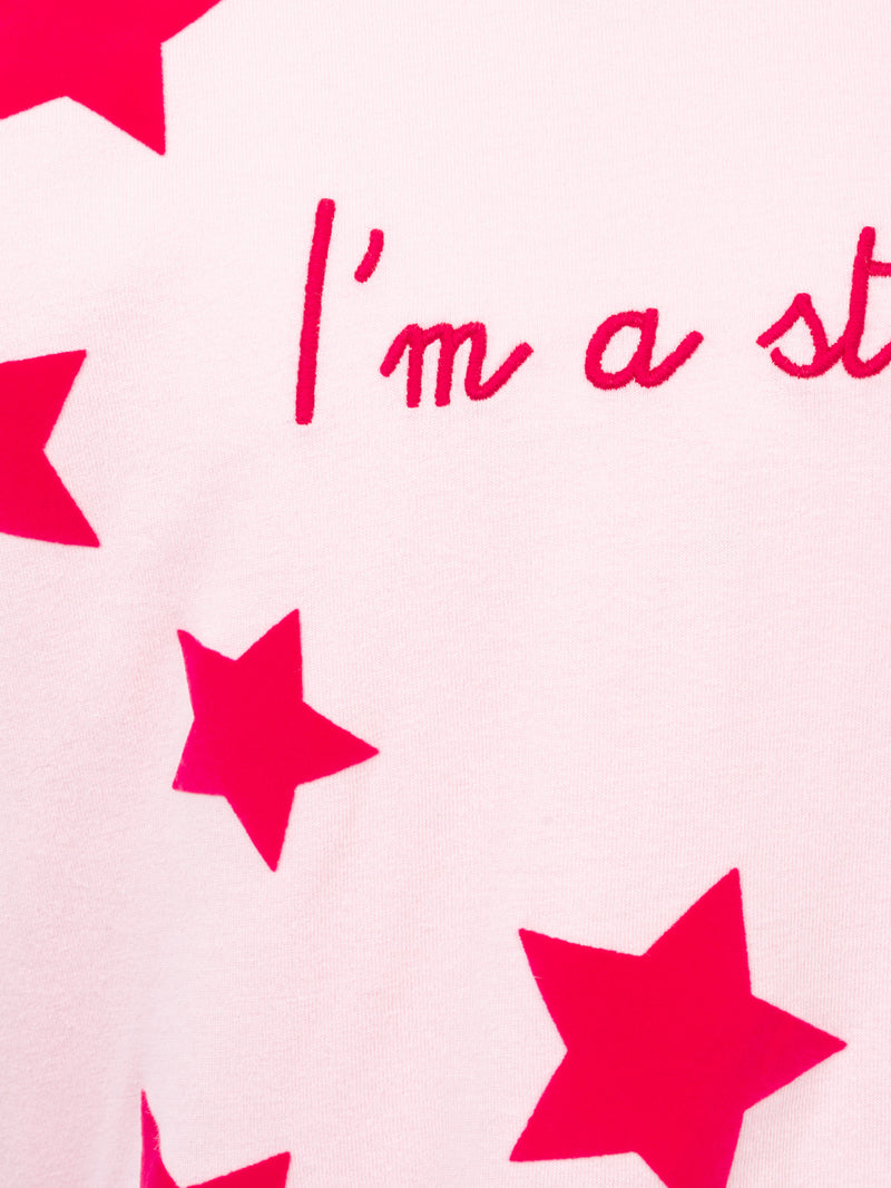 Girl pink long-sleeve t-shirt Penny with I'm a star embroidery