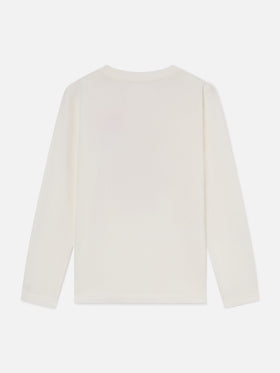 White Penny organic cotton long sleeve t-shirt with teddy bear print