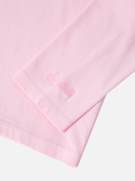 T-shirt Penny in cotone rosa a maniche lunghe con ricamo Bella e Monella