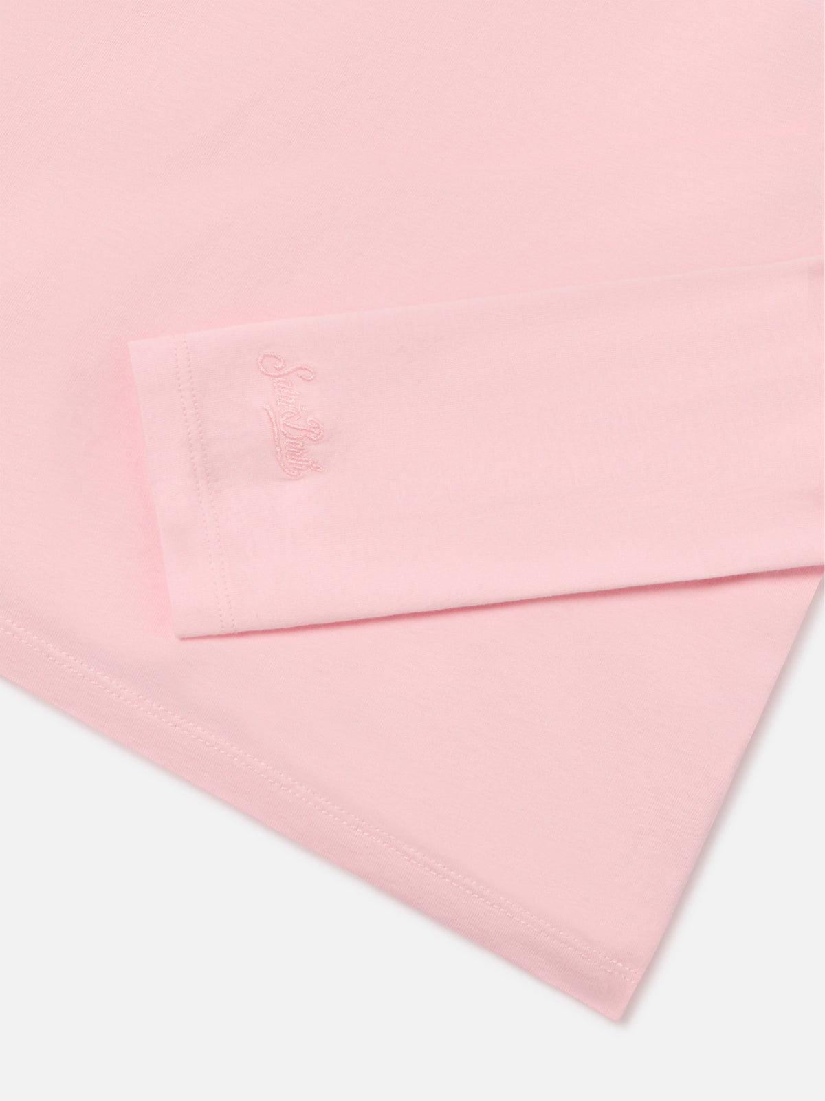 Langärmliges T-Shirt aus Baumwolle Pink Penny mit Bella E Monella-Stickerei 