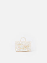 White chenille Phone Bag with Saint Barth logo embroidery